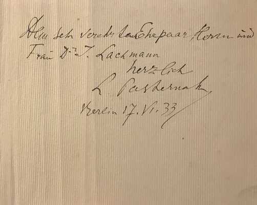 [Пастернак Л.О., автограф]. [Осборн Макс. Леонид Пастернак. С 4 фрагментами из автобиографии художника], 1932.